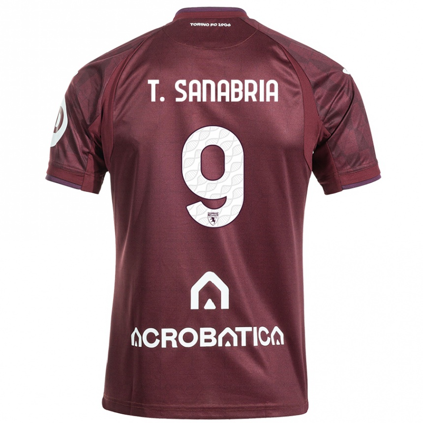 Mujer Fútbol Camiseta Antonio Sanabria #9 Granate Blanco 1ª Equipación 2024/25 Argentina