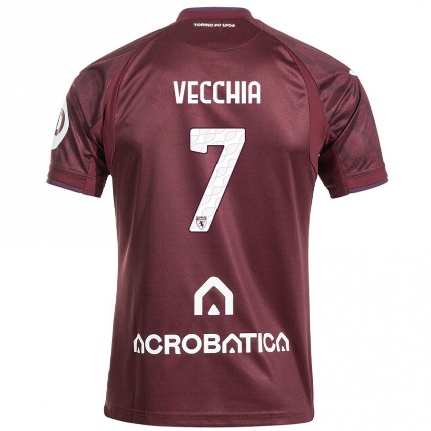 Mujer Fútbol Camiseta Marco Dalla Vecchia #7 Granate Blanco 1ª Equipación 2024/25 Argentina