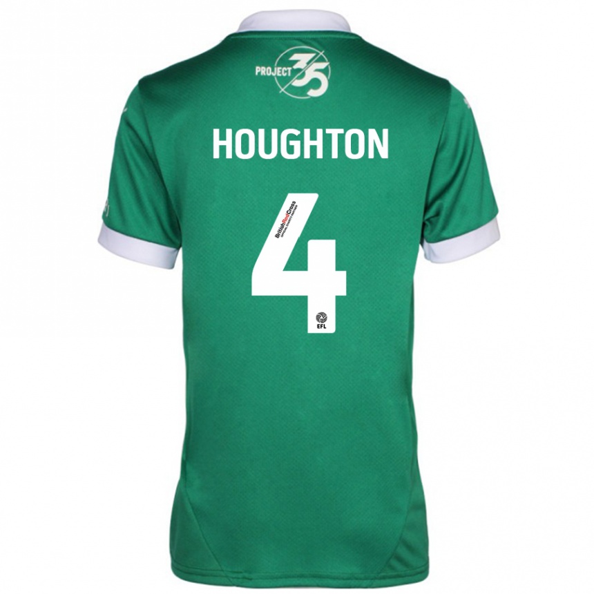 Mujer Fútbol Camiseta Jordan Houghton #4 Verde Blanco 1ª Equipación 2024/25 Argentina