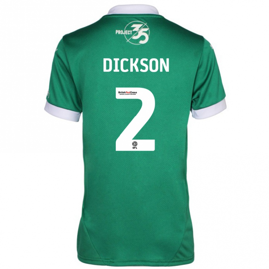 Mujer Fútbol Camiseta Katie Dickson #2 Verde Blanco 1ª Equipación 2024/25 Argentina