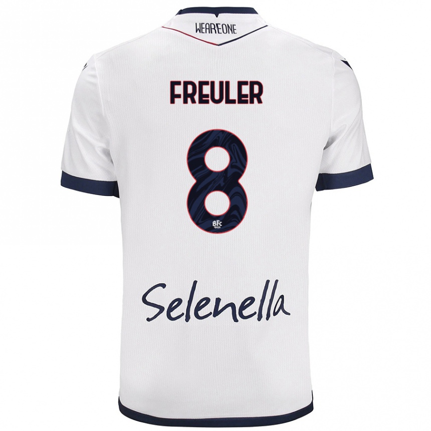 Mujer Fútbol Camiseta Remo Freuler #8 Blanco Azul Real 2ª Equipación 2024/25 Argentina