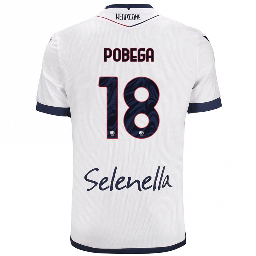 Mujer Fútbol Camiseta Tommaso Pobega #18 Blanco Azul Real 2ª Equipación 2024/25 Argentina