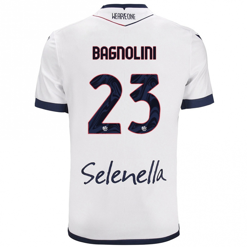 Mujer Fútbol Camiseta Nicola Bagnolini #23 Blanco Azul Real 2ª Equipación 2024/25 Argentina