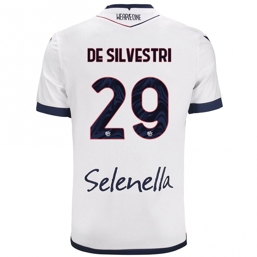 Mujer Fútbol Camiseta Lorenzo De Silvestri #29 Blanco Azul Real 2ª Equipación 2024/25 Argentina