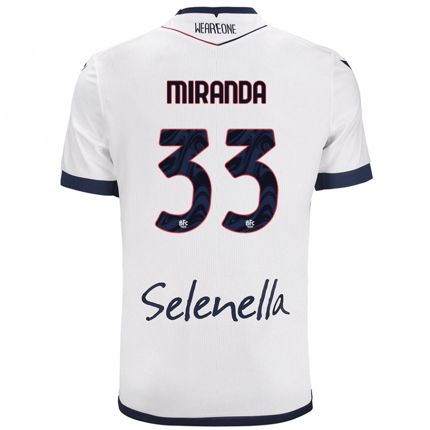 Mujer Fútbol Camiseta Juan Miranda #33 Blanco Azul Real 2ª Equipación 2024/25 Argentina