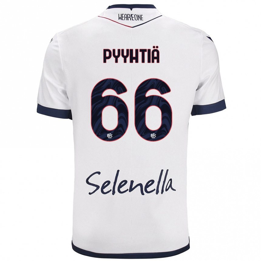 Mujer Fútbol Camiseta Niklas Pyyhtiä #66 Blanco Azul Real 2ª Equipación 2024/25 Argentina