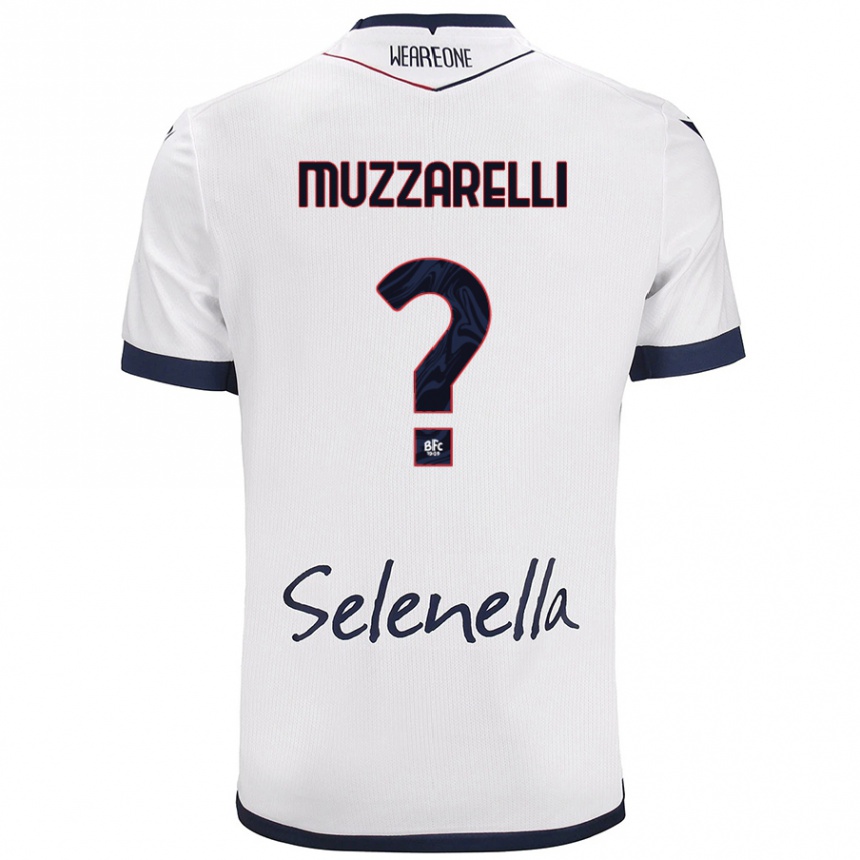 Mujer Fútbol Camiseta Lorenzo Muzzarelli #0 Blanco Azul Real 2ª Equipación 2024/25 Argentina