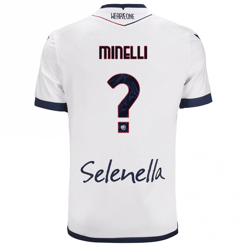 Mujer Fútbol Camiseta Leo Minelli #0 Blanco Azul Real 2ª Equipación 2024/25 Argentina