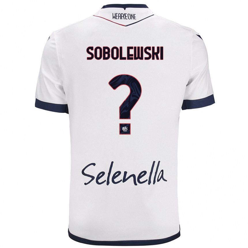 Mujer Fútbol Camiseta Konrad Sobolewski #0 Blanco Azul Real 2ª Equipación 2024/25 Argentina