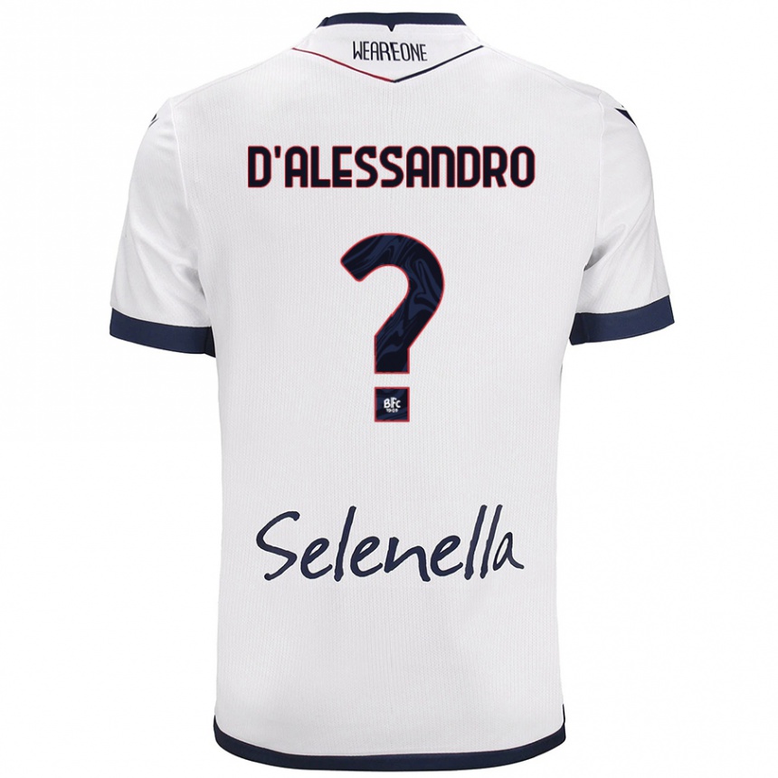 Mujer Fútbol Camiseta Giuliano D'alessandro #0 Blanco Azul Real 2ª Equipación 2024/25 Argentina