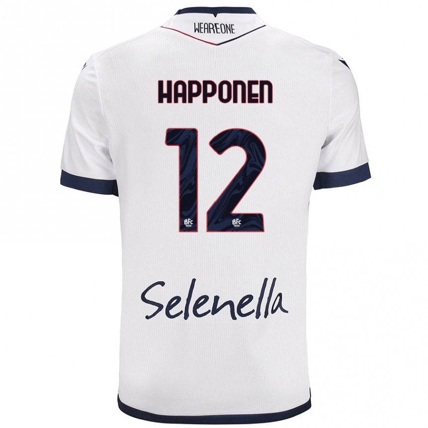 Mujer Fútbol Camiseta Ukko Happonen #12 Blanco Azul Real 2ª Equipación 2024/25 Argentina