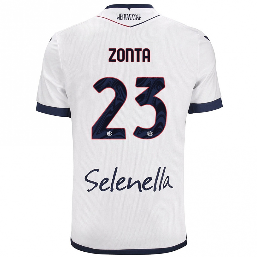 Mujer Fútbol Camiseta Alessandro Zonta #23 Blanco Azul Real 2ª Equipación 2024/25 Argentina