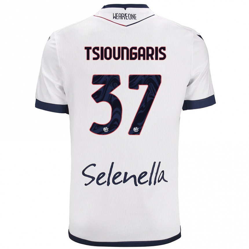 Mujer Fútbol Camiseta Theodoros Tsioungaris #37 Blanco Azul Real 2ª Equipación 2024/25 Argentina