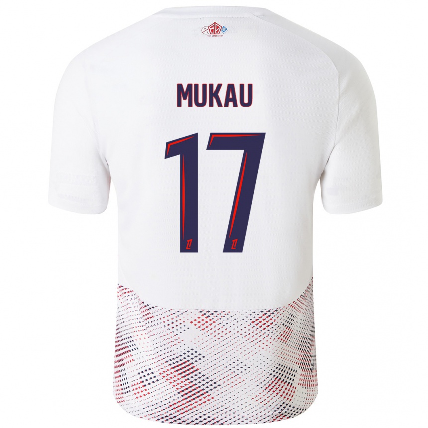 Mujer Fútbol Camiseta Ngal'ayel Mukau #17 Blanco Azul Real 2ª Equipación 2024/25 Argentina