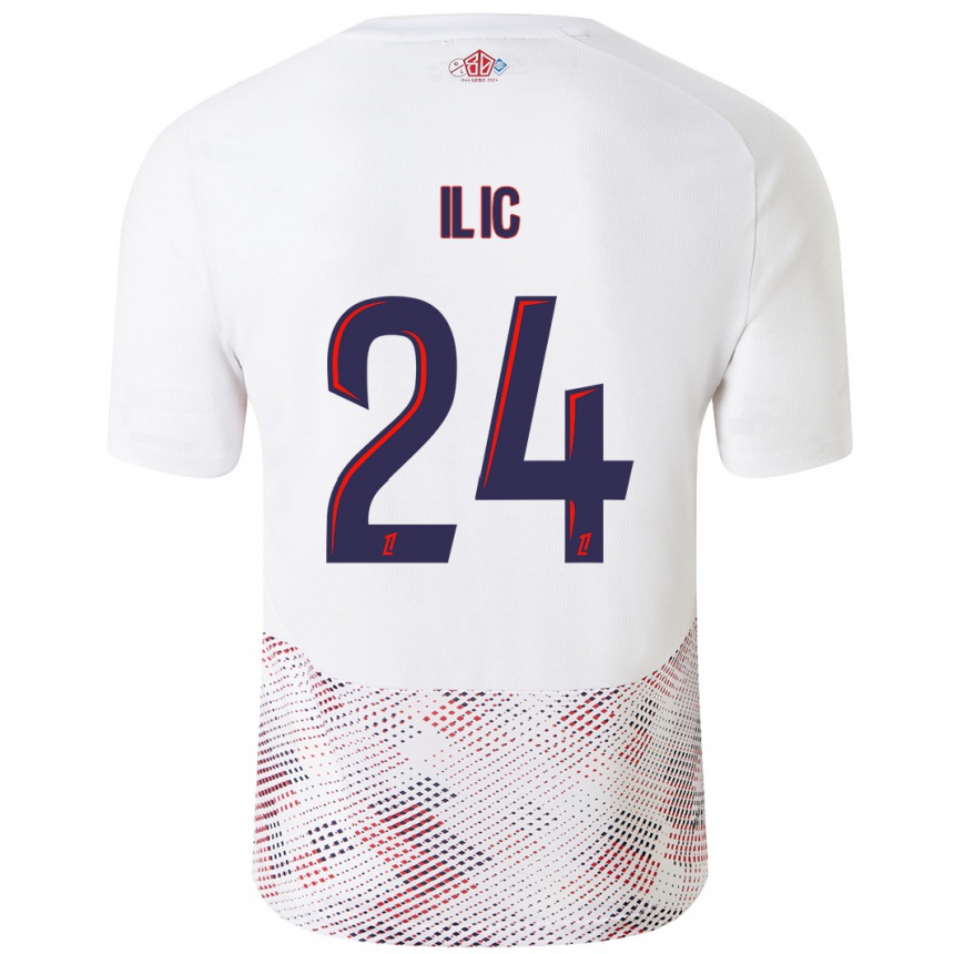 Mujer Fútbol Camiseta Andrej Ilic #24 Blanco Azul Real 2ª Equipación 2024/25 Argentina