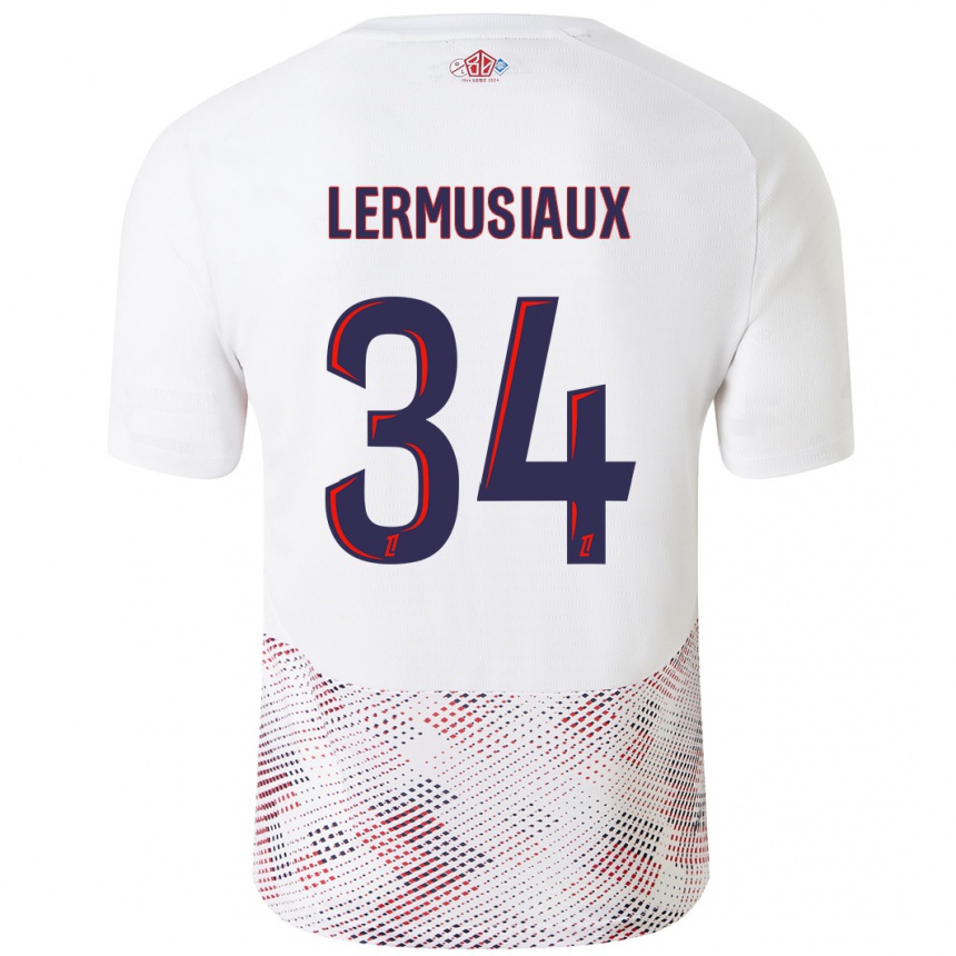 Mujer Fútbol Camiseta Chrystal Lermusiaux #34 Blanco Azul Real 2ª Equipación 2024/25 Argentina