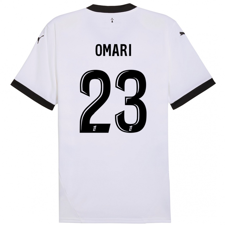 Mujer Fútbol Camiseta Warmed Omari #23 Blanco Negro 2ª Equipación 2024/25 Argentina