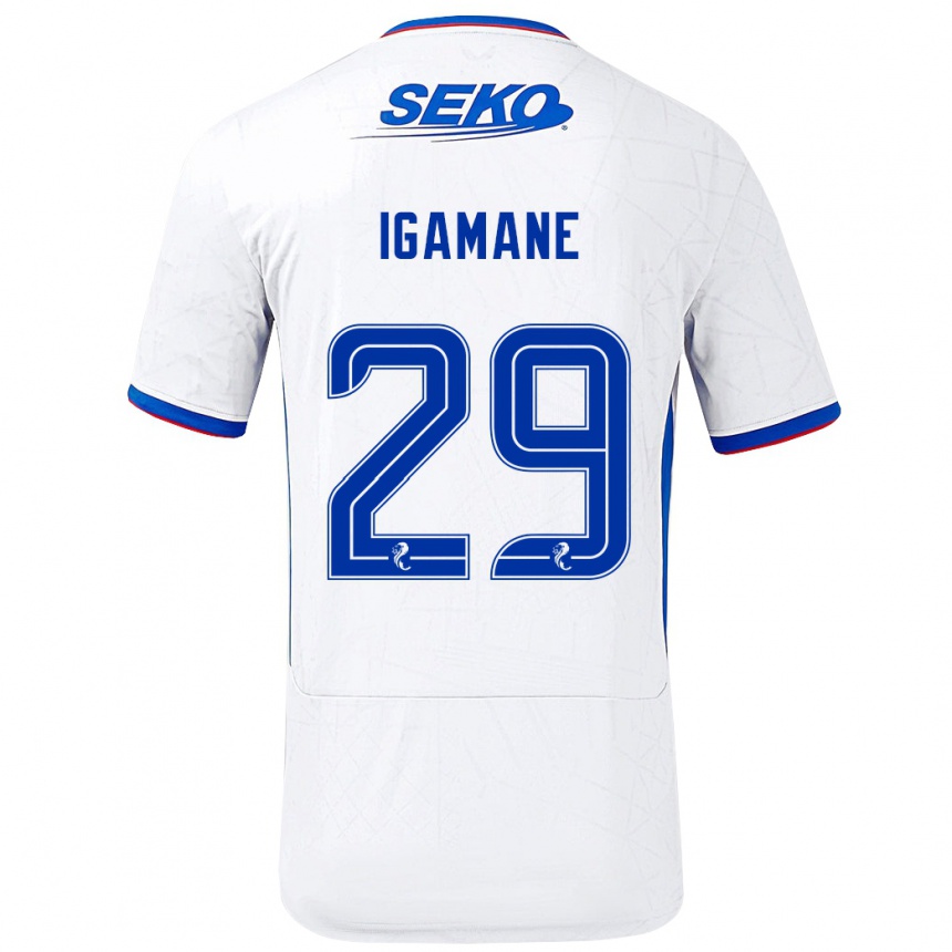 Mujer Fútbol Camiseta Hamza Igamane #29 Blanco Azul 2ª Equipación 2024/25 Argentina