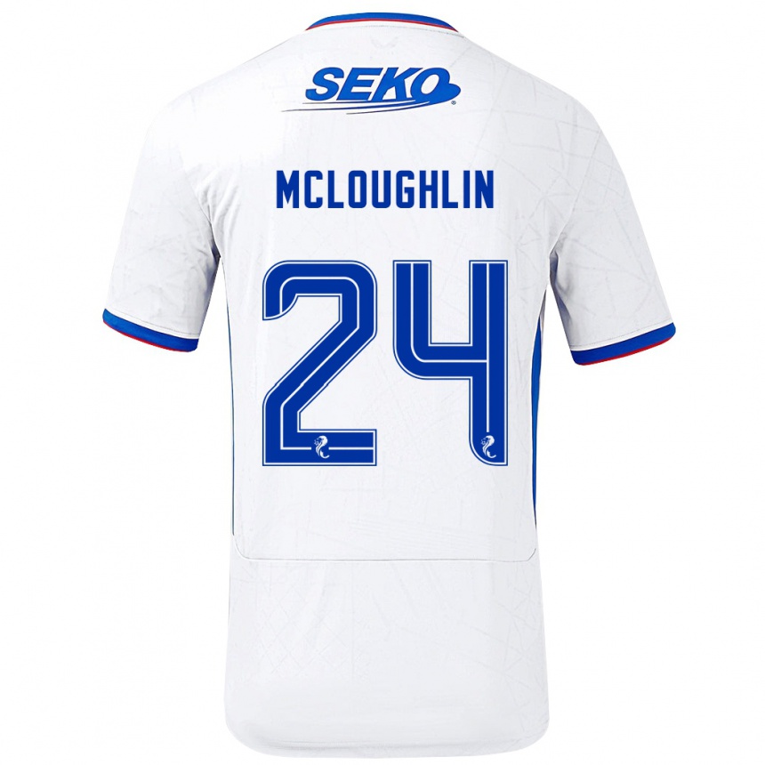 Mujer Fútbol Camiseta Olivia Mcloughlin #24 Blanco Azul 2ª Equipación 2024/25 Argentina