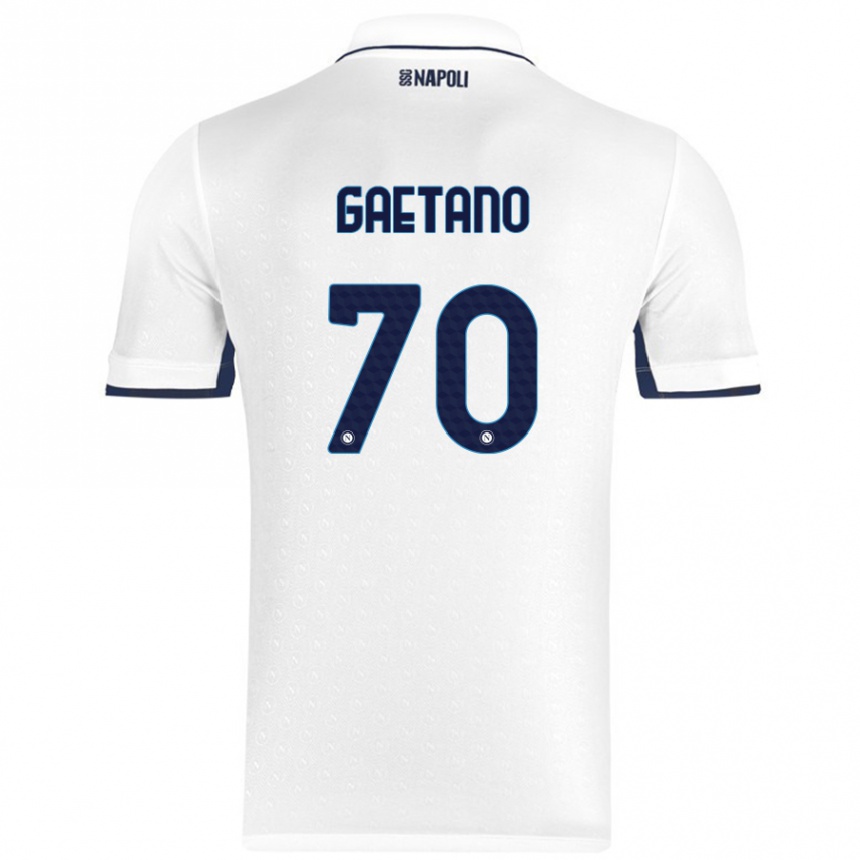 Mujer Fútbol Camiseta Gianluca Gaetano #70 Blanco Azul Real 2ª Equipación 2024/25 Argentina