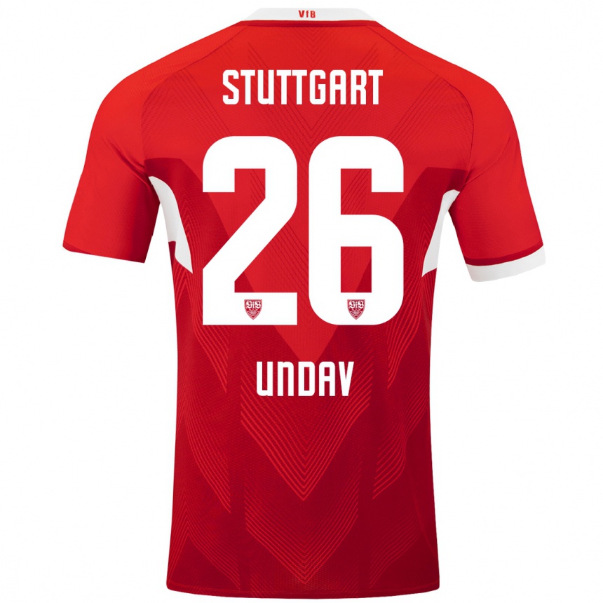 Mujer Fútbol Camiseta Deniz Undav #26 Rojo Blanco 2ª Equipación 2024/25 Argentina