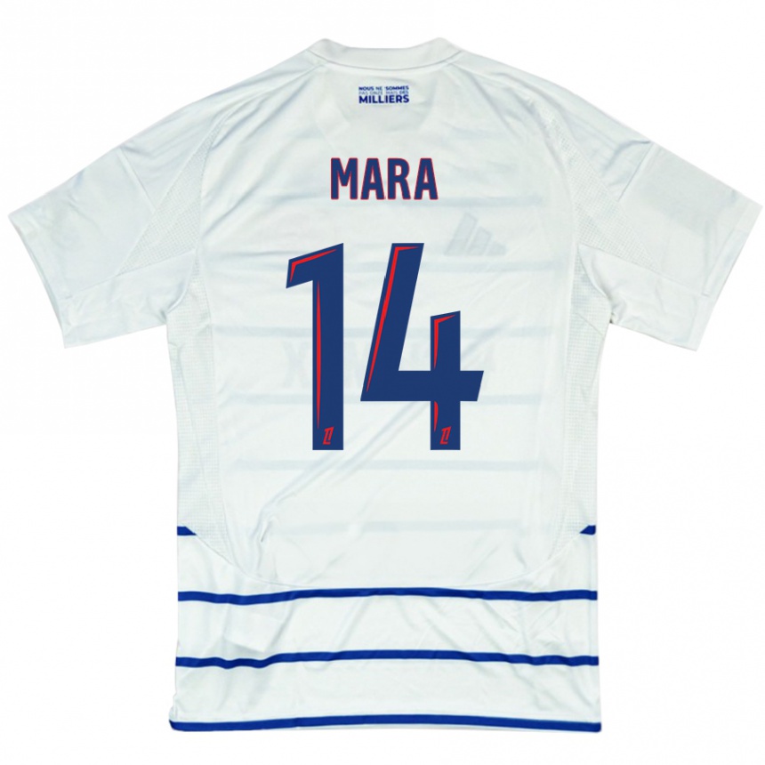 Mujer Fútbol Camiseta Sékou Mara #14 Blanco Azul 2ª Equipación 2024/25 Argentina