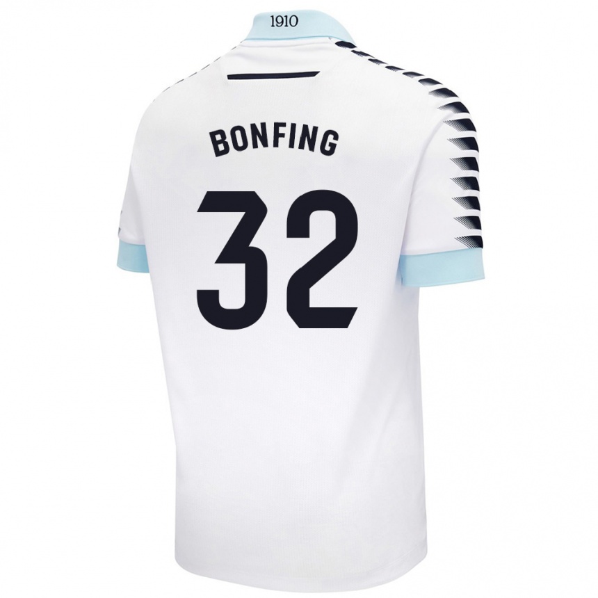 Mujer Fútbol Camiseta Boubacar Bonfing #32 Blanco Azul 2ª Equipación 2024/25 Argentina