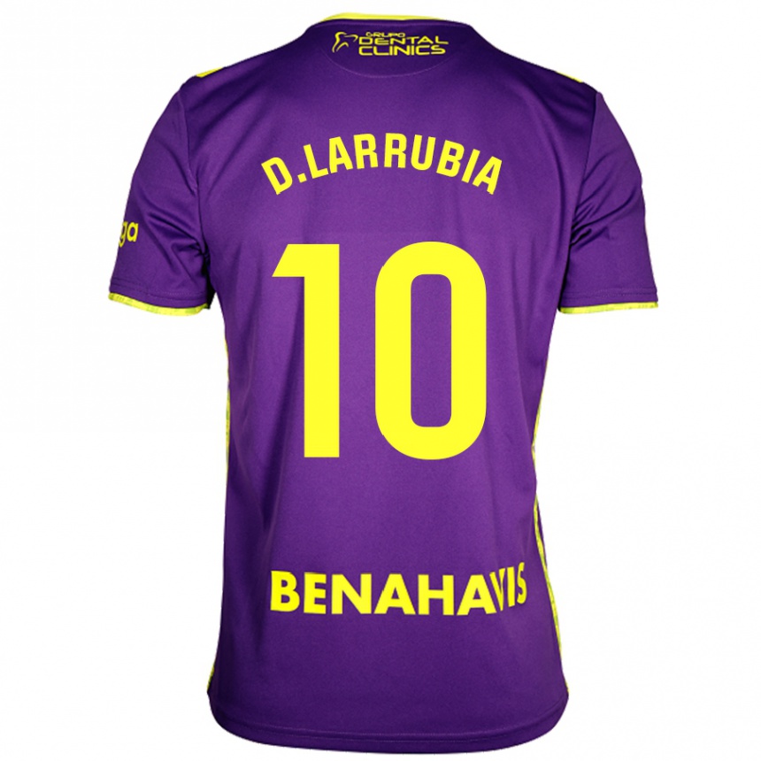 Mujer Fútbol Camiseta David Larrubia #10 Púrpura Amarillo 2ª Equipación 2024/25 Argentina