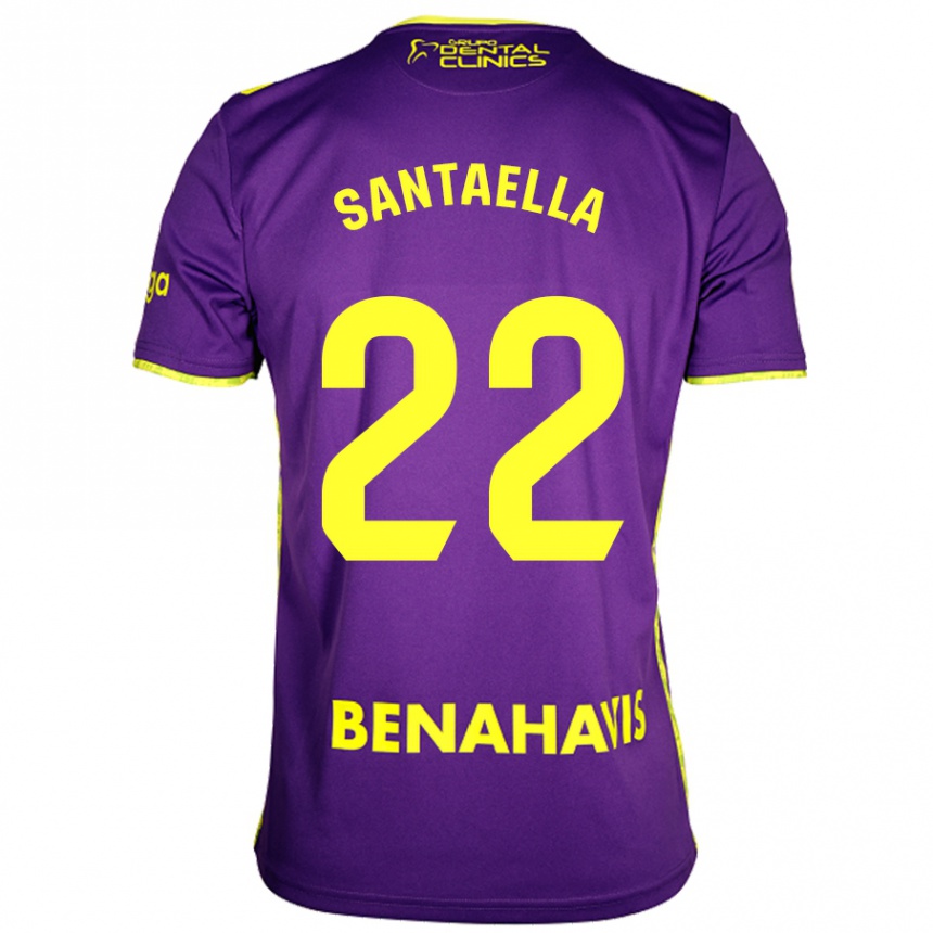 Mujer Fútbol Camiseta Miguel Ángel Santaella #22 Púrpura Amarillo 2ª Equipación 2024/25 Argentina