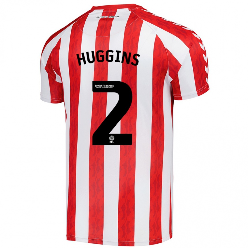 Niño Fútbol Camiseta Niall Huggins #2 Rojo Blanco 1ª Equipación 2024/25 Argentina