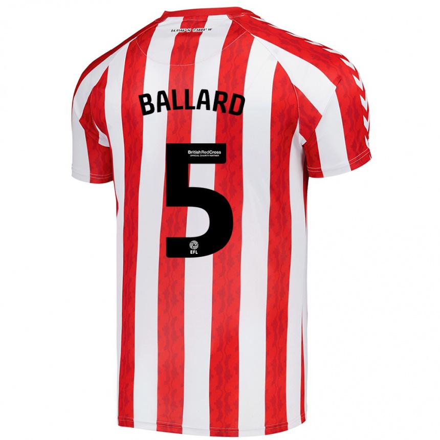 Niño Fútbol Camiseta Daniel Ballard #5 Rojo Blanco 1ª Equipación 2024/25 Argentina