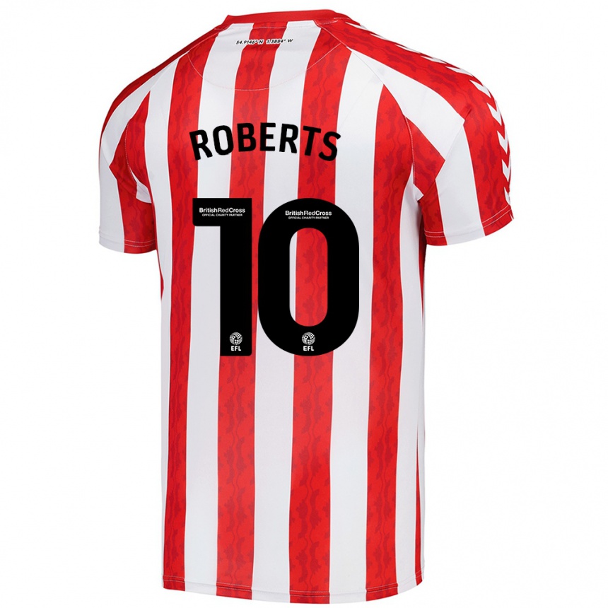 Niño Fútbol Camiseta Patrick Roberts #10 Rojo Blanco 1ª Equipación 2024/25 Argentina