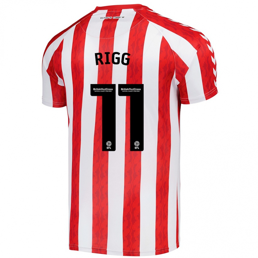 Niño Fútbol Camiseta Chris Rigg #11 Rojo Blanco 1ª Equipación 2024/25 Argentina