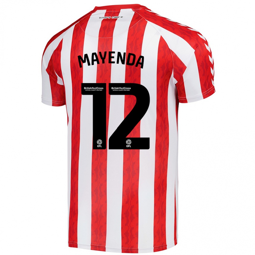 Niño Fútbol Camiseta Eliezer Mayenda #12 Rojo Blanco 1ª Equipación 2024/25 Argentina