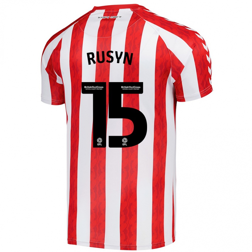 Niño Fútbol Camiseta Nazariy Rusyn #15 Rojo Blanco 1ª Equipación 2024/25 Argentina