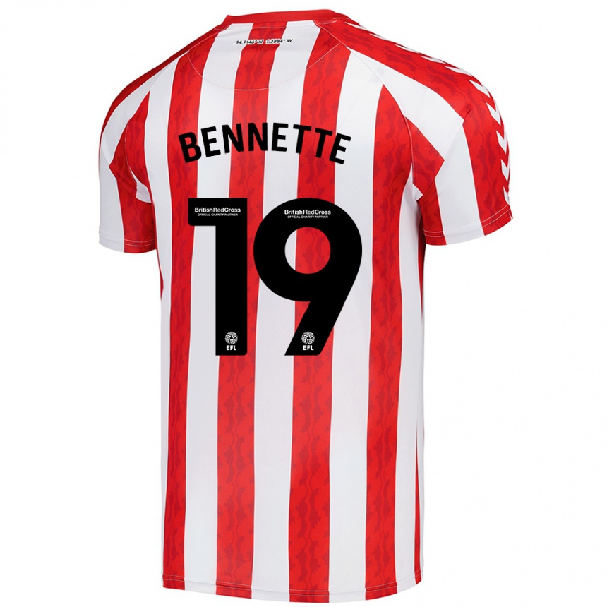 Niño Fútbol Camiseta Jewison Bennette #19 Rojo Blanco 1ª Equipación 2024/25 Argentina