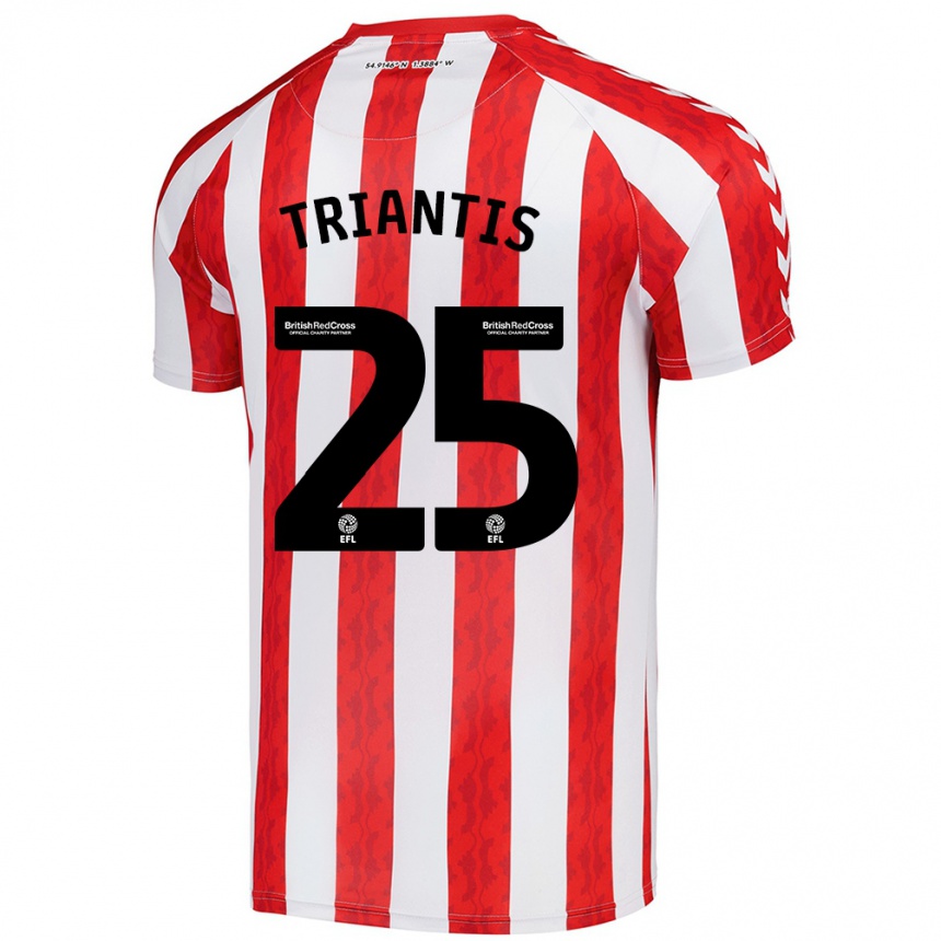 Niño Fútbol Camiseta Nectarios Triantis #25 Rojo Blanco 1ª Equipación 2024/25 Argentina