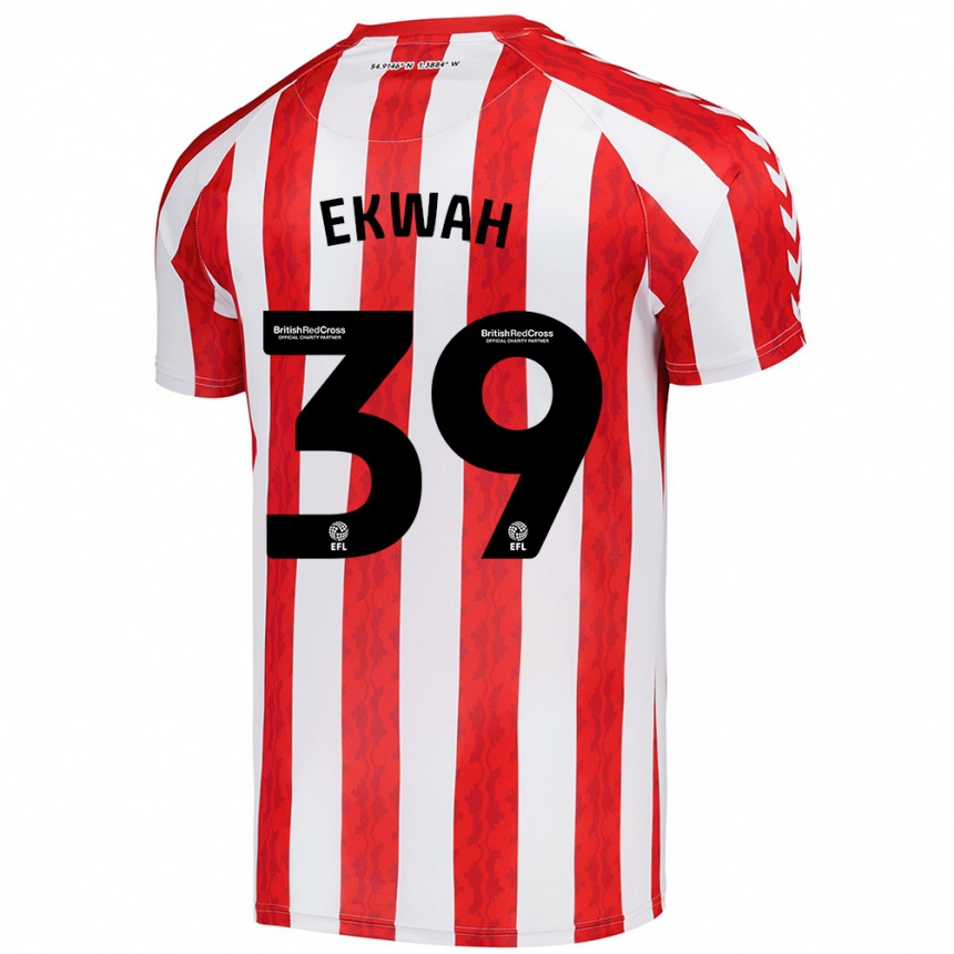 Niño Fútbol Camiseta Pierre Ekwah #39 Rojo Blanco 1ª Equipación 2024/25 Argentina