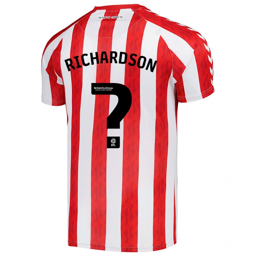 Niño Fútbol Camiseta Adam Richardson #0 Rojo Blanco 1ª Equipación 2024/25 Argentina