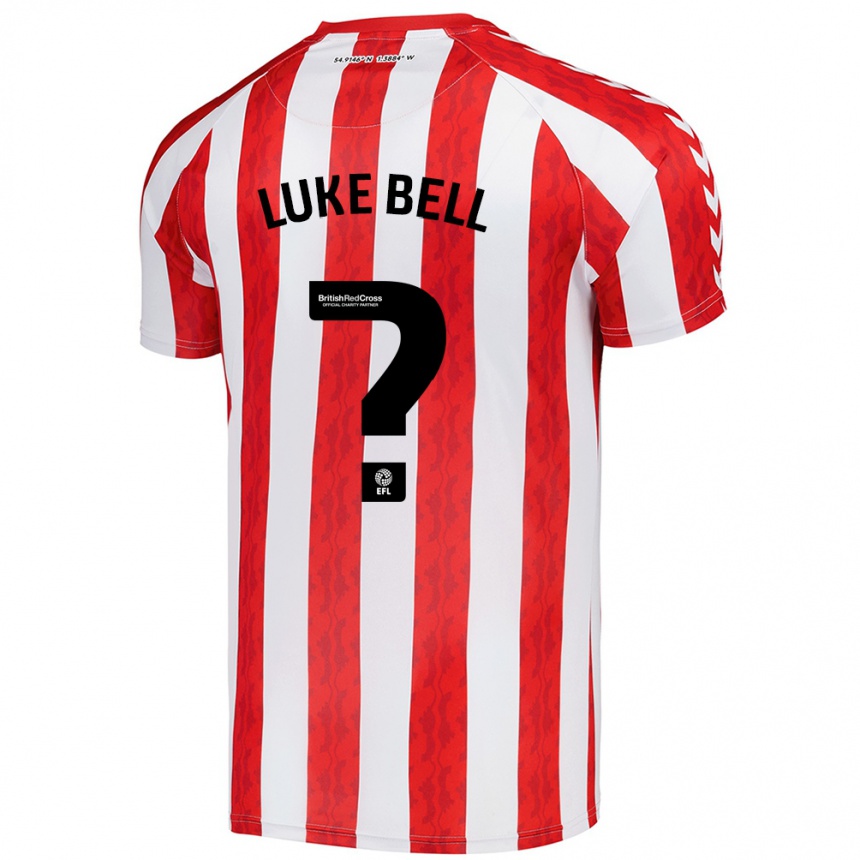 Niño Fútbol Camiseta Luke Bell #0 Rojo Blanco 1ª Equipación 2024/25 Argentina