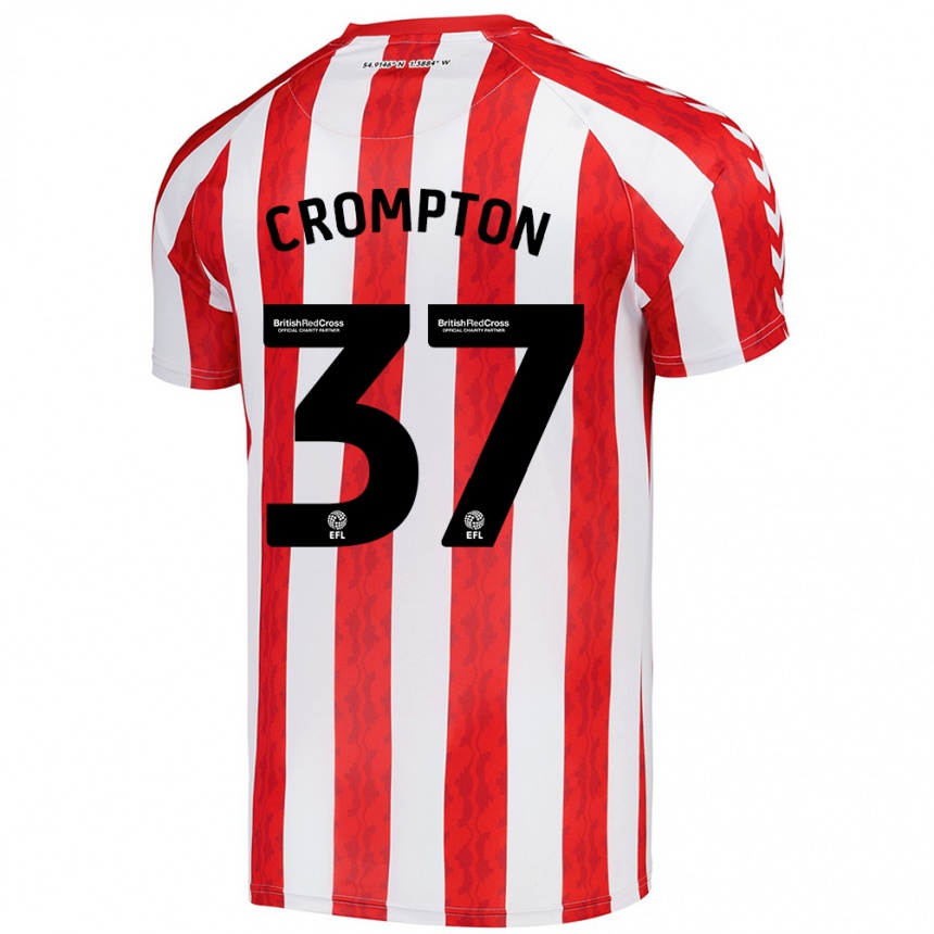 Niño Fútbol Camiseta Ben Crompton #37 Rojo Blanco 1ª Equipación 2024/25 Argentina