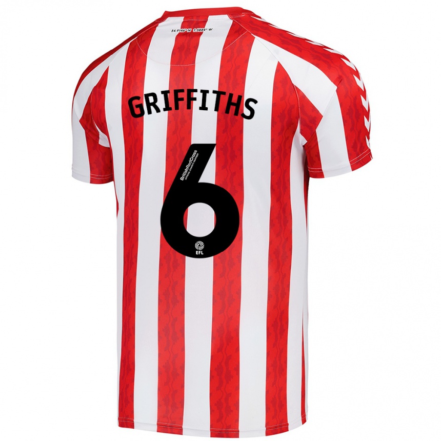 Niño Fútbol Camiseta Louise Griffiths #6 Rojo Blanco 1ª Equipación 2024/25 Argentina