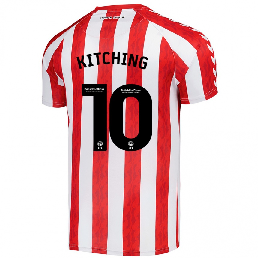 Niño Fútbol Camiseta Katie Kitching #10 Rojo Blanco 1ª Equipación 2024/25 Argentina