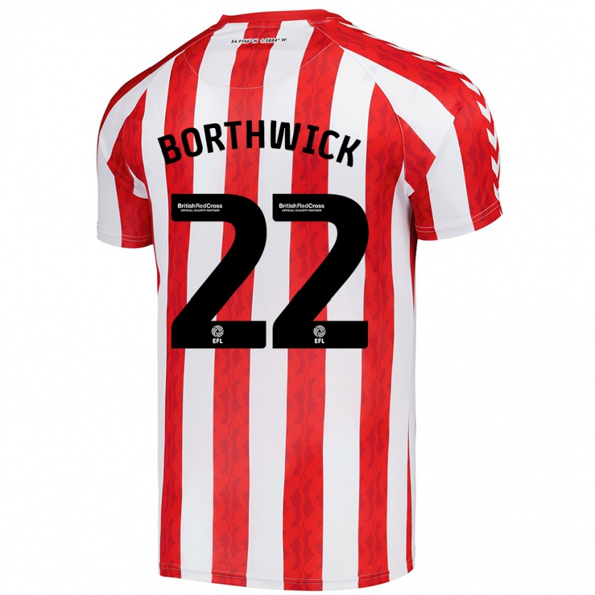 Niño Fútbol Camiseta Megan Borthwick #22 Rojo Blanco 1ª Equipación 2024/25 Argentina