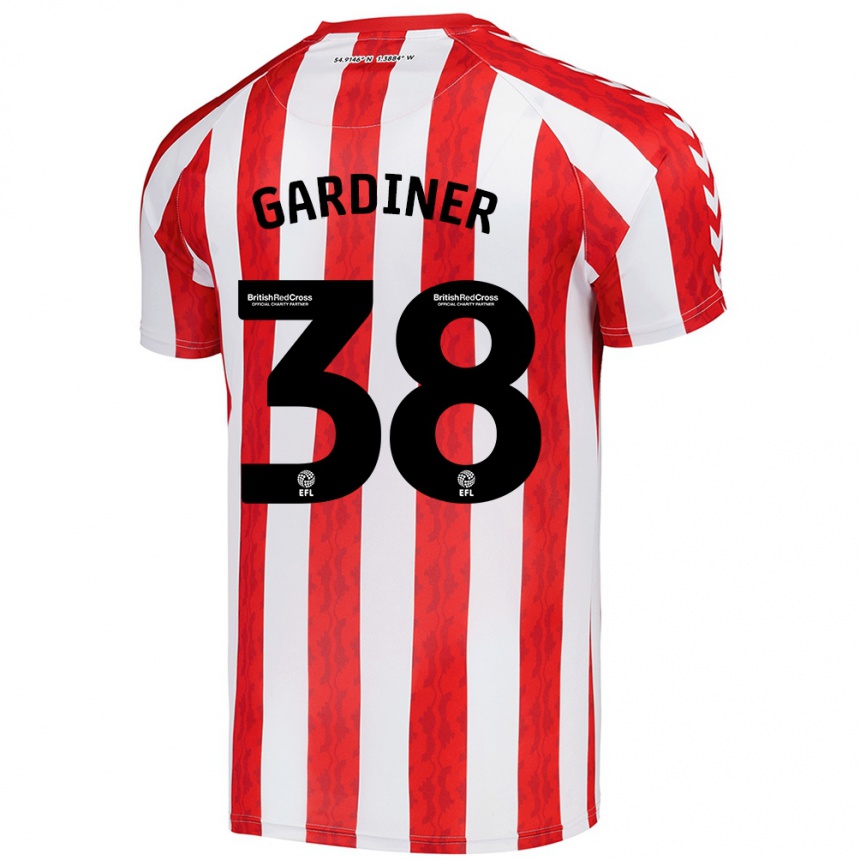 Niño Fútbol Camiseta Harry Gardiner #38 Rojo Blanco 1ª Equipación 2024/25 Argentina