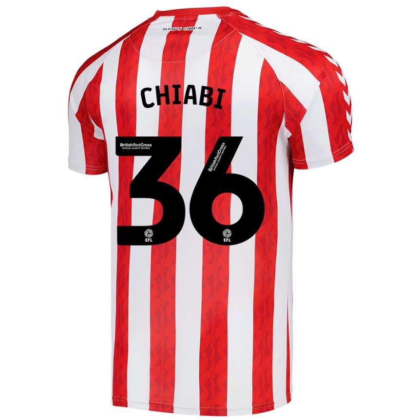 Niño Fútbol Camiseta Tom Chiabi #36 Rojo Blanco 1ª Equipación 2024/25 Argentina