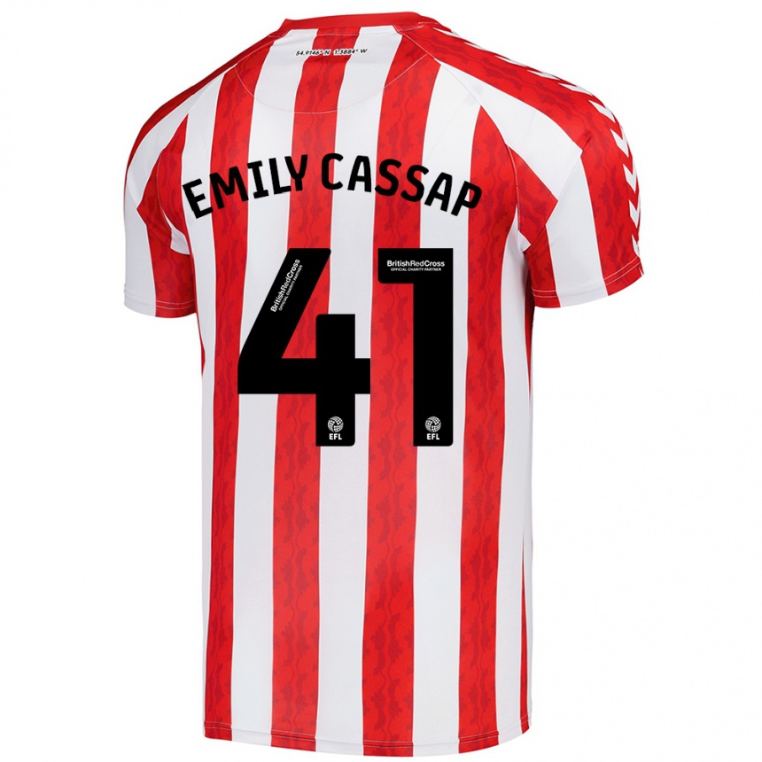 Niño Fútbol Camiseta Emily Cassap #41 Rojo Blanco 1ª Equipación 2024/25 Argentina