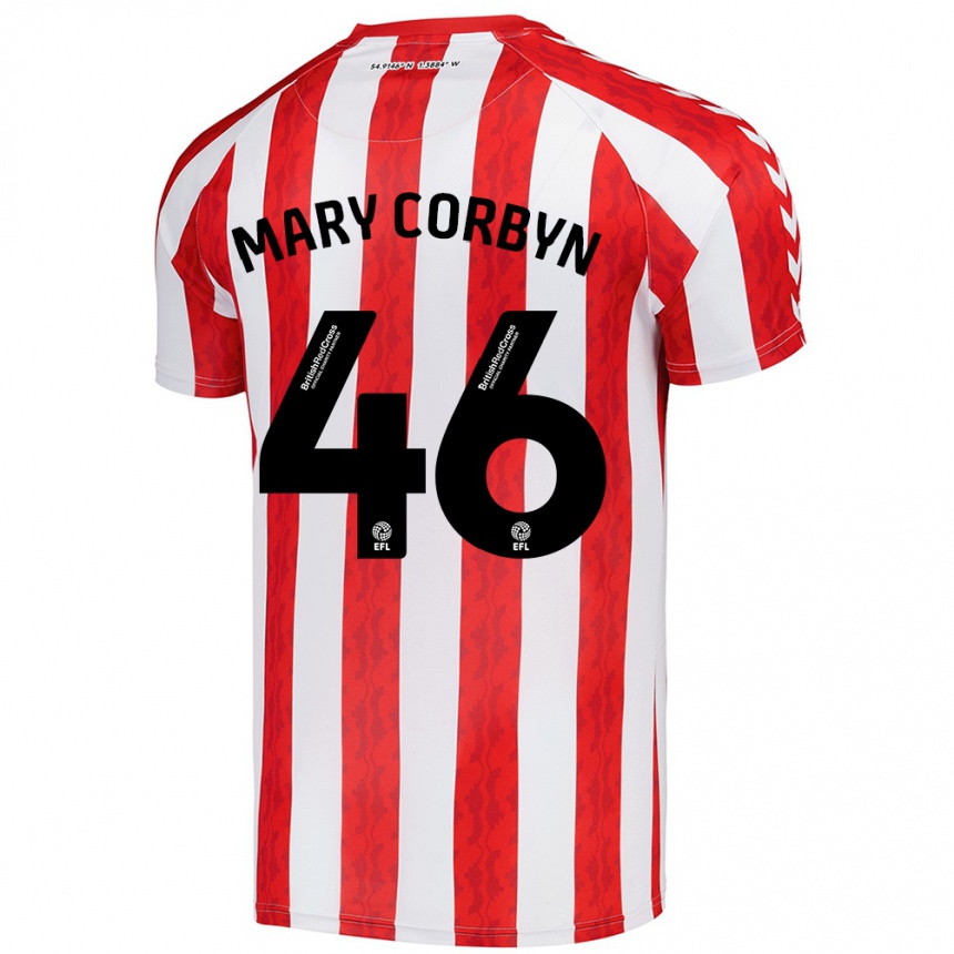 Niño Fútbol Camiseta Mary Corbyn #46 Rojo Blanco 1ª Equipación 2024/25 Argentina