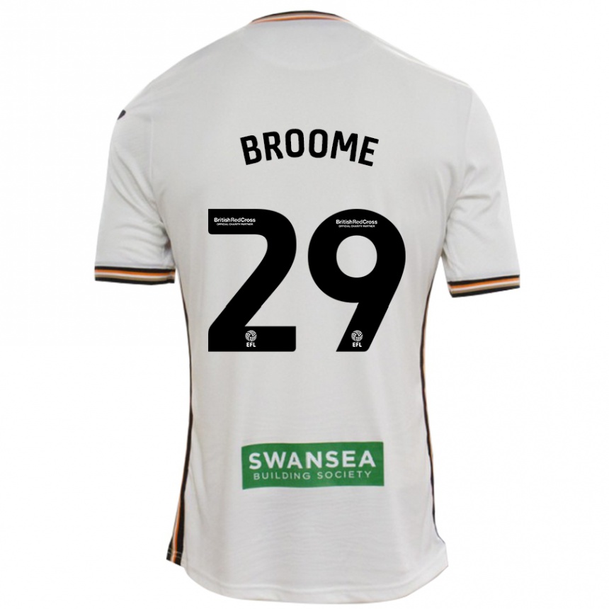 Niño Fútbol Camiseta Nathan Broome #29 Blanco 1ª Equipación 2024/25 Argentina