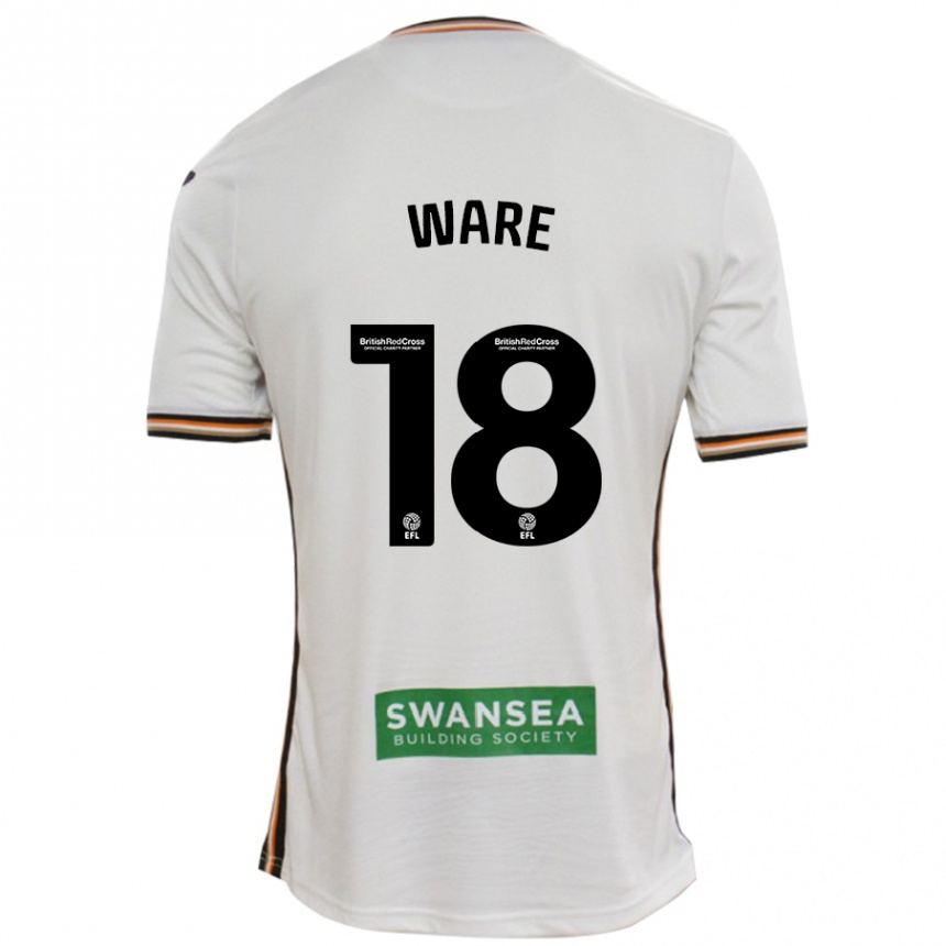 Niño Fútbol Camiseta Phoebe Ware #18 Blanco 1ª Equipación 2024/25 Argentina